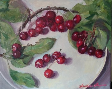 Painting titled "SWEET CHERRY" by Anastasia Maymou, Original Artwork, Oil