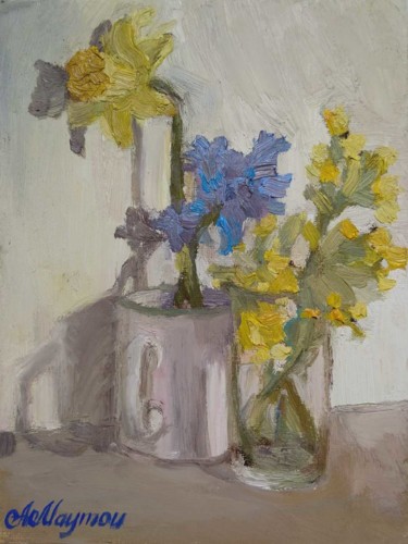 Painting titled "Douceur de printemps" by Anastasia Maymou, Original Artwork, Oil