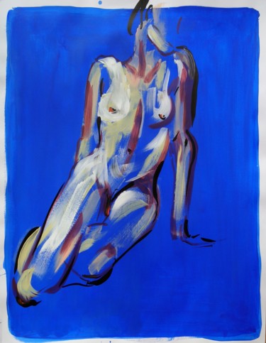 Peinture intitulée "Leonor blues" par Anastasia Maymou, Œuvre d'art originale, Acrylique