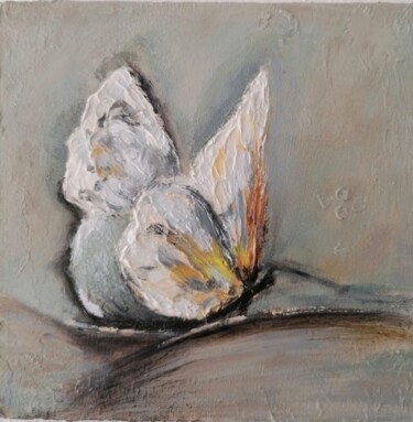 Painting titled "Papillon/Butterfly" by Anastasiia Beliaeva, Original Artwork, Clay