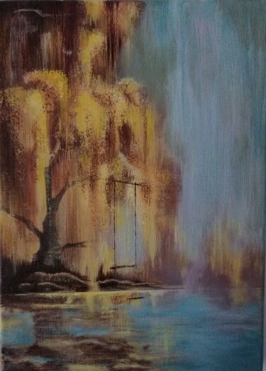 Painting titled "Arbre/Tree" by Anastasiia Beliaeva, Original Artwork, Acrylic