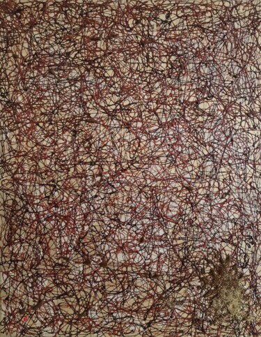 Картина под названием "Toile en chocolat" - Anastasiia Doro, Подлинное произведение искусства, Акрил Установлен на Деревянна…