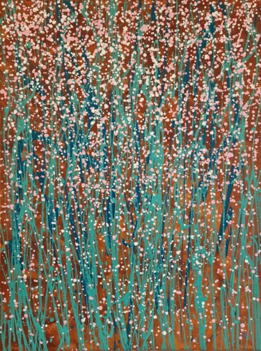 Картина под названием "Happy blossoms" - Anastasiia Doro, Подлинное произведение искусства, Акрил Установлен на Деревянная р…