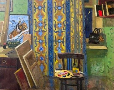Painting titled "Натюрморт с предмет…" by Anastasiia Goreva, Original Artwork, Oil