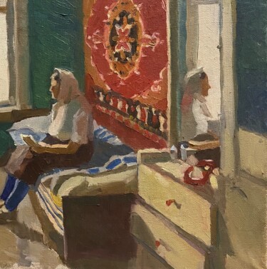 Peinture intitulée "Женщина в русской д…" par Anastasiia Goreva, Œuvre d'art originale, Huile