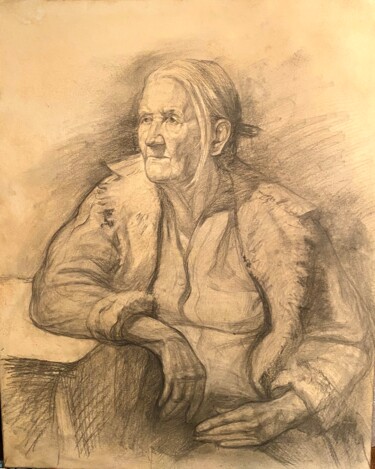 Malarstwo zatytułowany „Портрет бабушки” autorstwa Анастасия Горева, Oryginalna praca, Ołówek