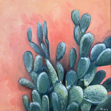 Pittura intitolato "Cactus" da Anastasiia Kos (Androshchuk), Opera d'arte originale, Olio