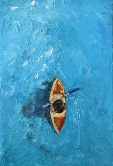 Malarstwo zatytułowany „Голубая гладь” autorstwa Anastasiia Kos (Androshchuk), Oryginalna praca, Olej