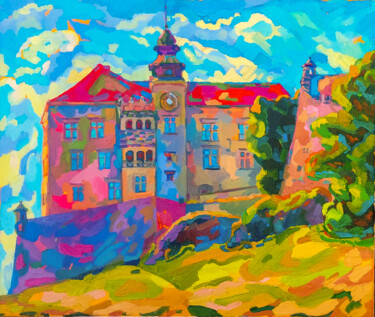 Картина под названием "Castle Pieskowa Ska…" - Anastasiia Kurkova, Подлинное произведение искусства, Масло