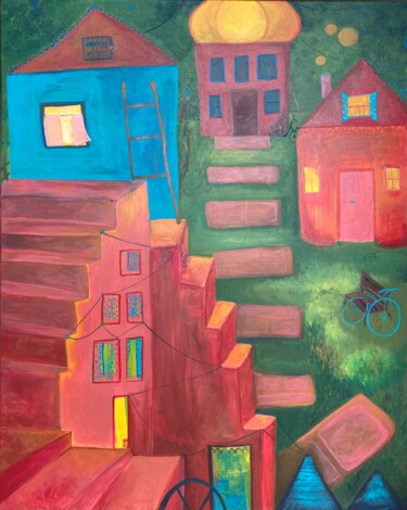 Malerei mit dem Titel "Home" von Anastasiia Lodde, Original-Kunstwerk, Acryl