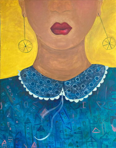 Malarstwo zatytułowany „The collar” autorstwa Anastasiia Lodde, Oryginalna praca, Akryl