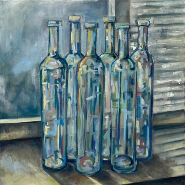 「"Glass Bottles"」というタイトルの絵画 Anastasiia Moskvitinaによって, オリジナルのアートワーク, オイル