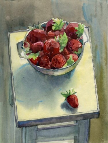 Painting titled "“ Berries ”  Origin…" by Anastasiia Moskvitina, Original Artwork, Watercolor
