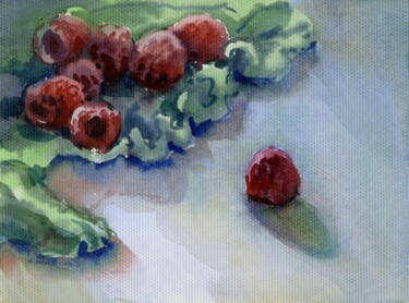 Peinture intitulée "“ Raspberry ” Ukrai…" par Anastasiia Moskvitina, Œuvre d'art originale, Aquarelle