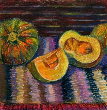 Ζωγραφική με τίτλο "" Pumpkins " ORIGIN…" από Anastasiia Moskvitina, Αυθεντικά έργα τέχνης, Παστέλ