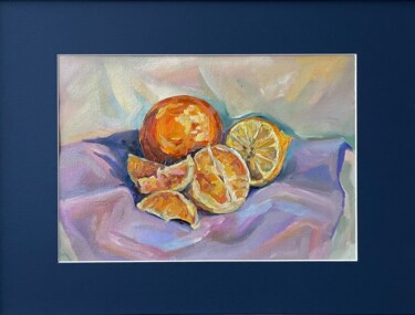 Pintura titulada "“Citrus fruits” Ori…" por Anastasiia Moskvitina, Obra de arte original, Oleo