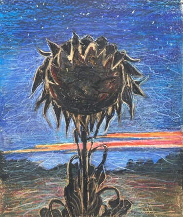 Painting titled ""Darkness" ORIGINAL…" by Anastasiia Moskvitina, Original Artwork, Pastel