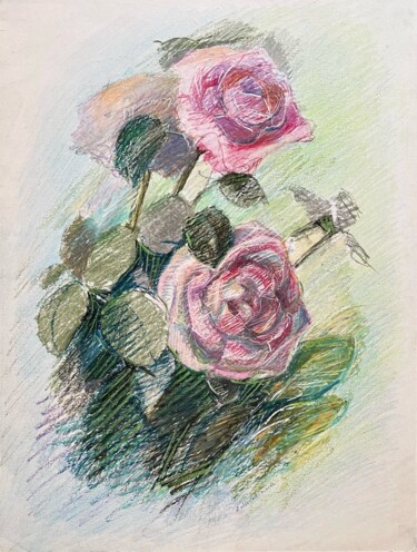 绘画 标题为“" Roses " ORIGINAL…” 由Anastasiia Moskvitina, 原创艺术品, 粉彩