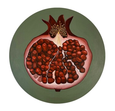 Schilderij getiteld "Pomegranate" door Anastasiia Nadyrova, Origineel Kunstwerk, Acryl