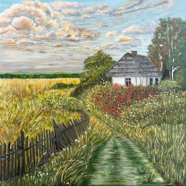 Malerei mit dem Titel "THE WHEAT WAS EARNI…" von Anastasiia Nadyrova, Original-Kunstwerk, Acryl