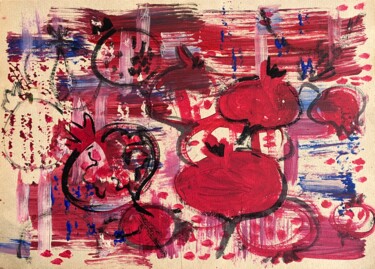 Dessin intitulée "Pomegranate" par Anastasiia Potelova, Œuvre d'art originale, Acrylique