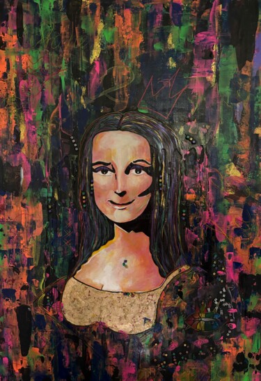 Pintura titulada "La Gioconda in Pop-…" por Anastasiia Schroeder, Obra de arte original, Acrílico Montado en Bastidor de cam…