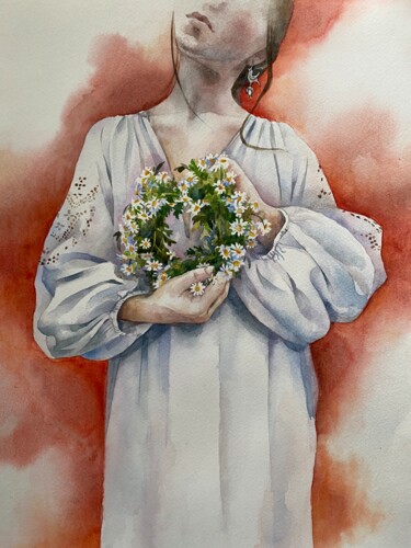 Painting titled "«Оберіг»" by Anastasiia Lytvyn, Original Artwork, Watercolor