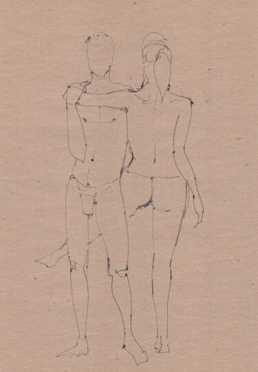 Dessin intitulée "'We' 'Мы'" par Anastasija Terskiha, Œuvre d'art originale, Marqueur