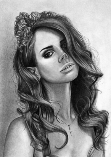 Dibujo titulada "'Lana'" por Anastasija Terskiha, Obra de arte original, Grafito