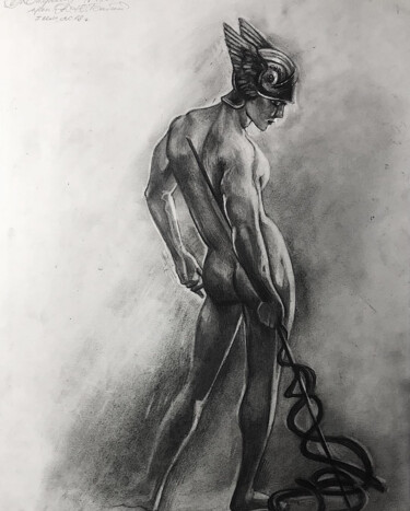 Drawing titled "'Hermes'" by Anastasija Terskiha, Original Artwork, Graphite