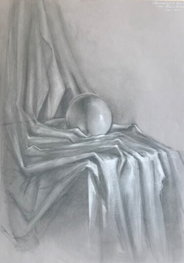 Dessin intitulée "'Shadow and light'" par Anastasija Terskiha, Œuvre d'art originale, Crayon