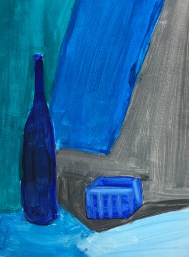 Peinture intitulée "BLUE" par Anastasija Terskiha, Œuvre d'art originale, Gouache