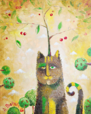 Картина под названием "Кот Мюнхаўзэн" - Anastasiya Balysh, Подлинное произведение искусства