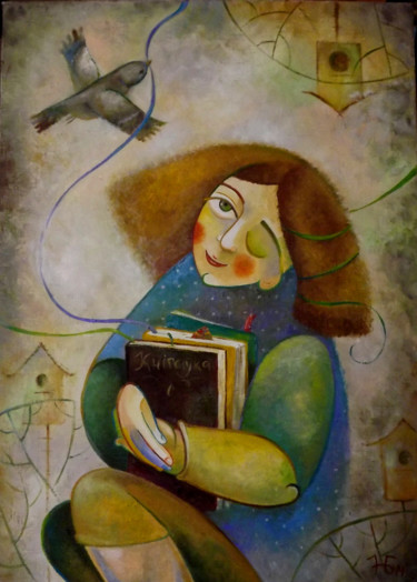 Картина под названием "Книговка" - Anastasiya Balysh, Подлинное произведение искусства