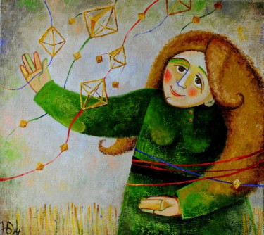 Картина под названием "Рука паука" - Anastasiya Balysh, Подлинное произведение искусства, Масло