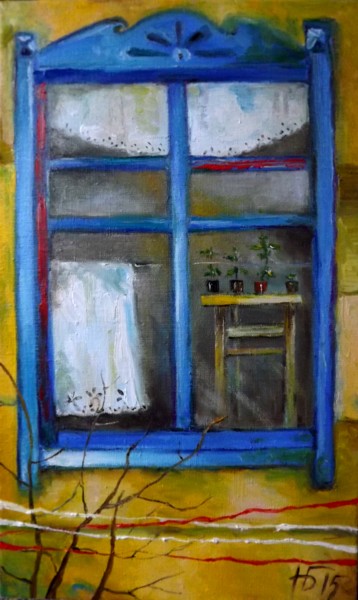 Картина под названием "Соседка" - Anastasiya Balysh, Подлинное произведение искусства, Масло