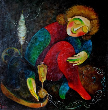 Картина под названием "Шила небо" - Anastasiya Balysh, Подлинное произведение искусства, Масло