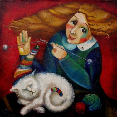 Painting titled "100-wool" by Anastasiya Balysh, Original Artwork, Oil