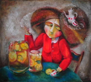 Pittura intitolato "Вечерний цитрон" da Anastasiya Balysh, Opera d'arte originale, Olio