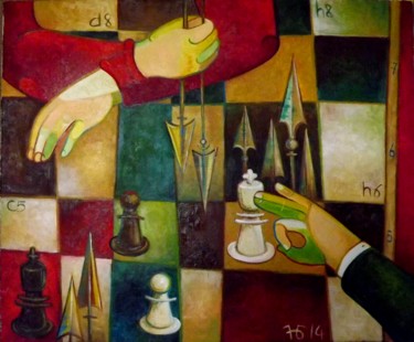 Картина под названием "Цунгцванг" - Anastasiya Balysh, Подлинное произведение искусства, Масло