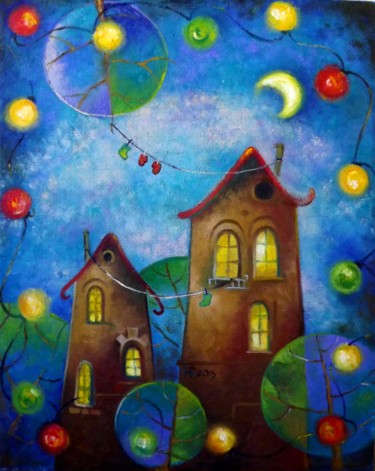 Картина под названием "Как праздник" - Anastasiya Balysh, Подлинное произведение искусства, Масло