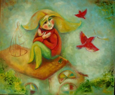 Картина под названием "Научиться летать" - Anastasiya Balysh, Подлинное произведение искусства