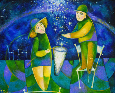 Pittura intitolato "Ловцы звезд" da Anastasiya Balysh, Opera d'arte originale
