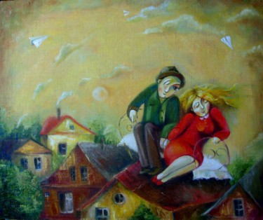 Pittura intitolato "Поза номер один" da Anastasiya Balysh, Opera d'arte originale, Olio