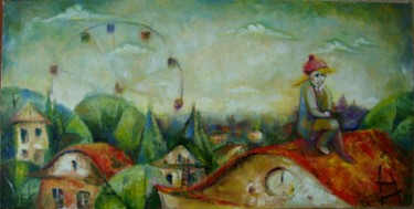 Картина под названием "с видом на небо" - Anastasiya Balysh, Подлинное произведение искусства, Масло