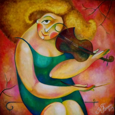 Картина под названием "Скрипичный приворот" - Anastasiya Balysh, Подлинное произведение искусства, Масло