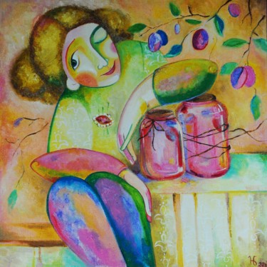 Картина под названием "Сливовые привороты" - Anastasiya Balysh, Подлинное произведение искусства, Масло