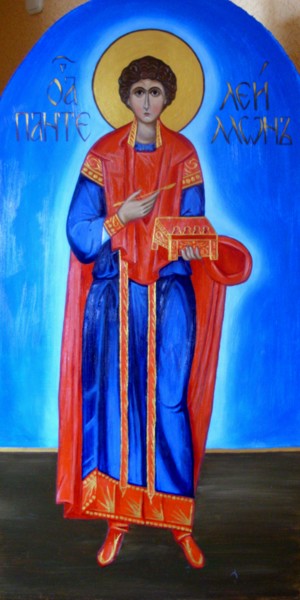 Картина под названием "Святитель Пантелейм…" - Anastasiya Balysh, Подлинное произведение искусства