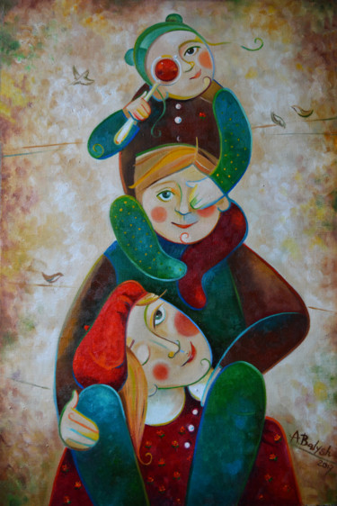 Painting titled "Ля Тур Эфель" by Anastasiya Balysh, Original Artwork, Oil