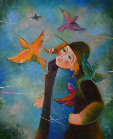 Картина под названием "Мой вырай" - Anastasiya Balysh, Подлинное произведение искусства, Масло